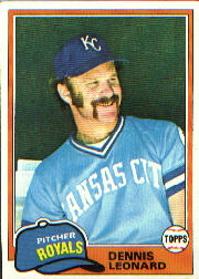 1981 Topps Baseball Cards      185     Dennis Leonard